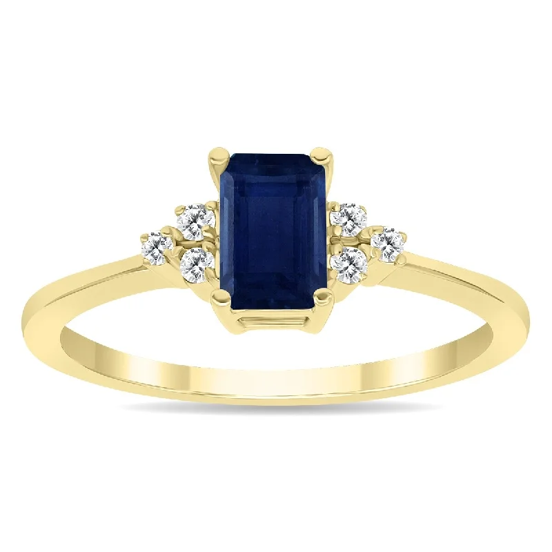 Gemstone rings featuring lapis for bold blue depth -Sapphire and Diamond Regal Ring in 10k Yellow Gold