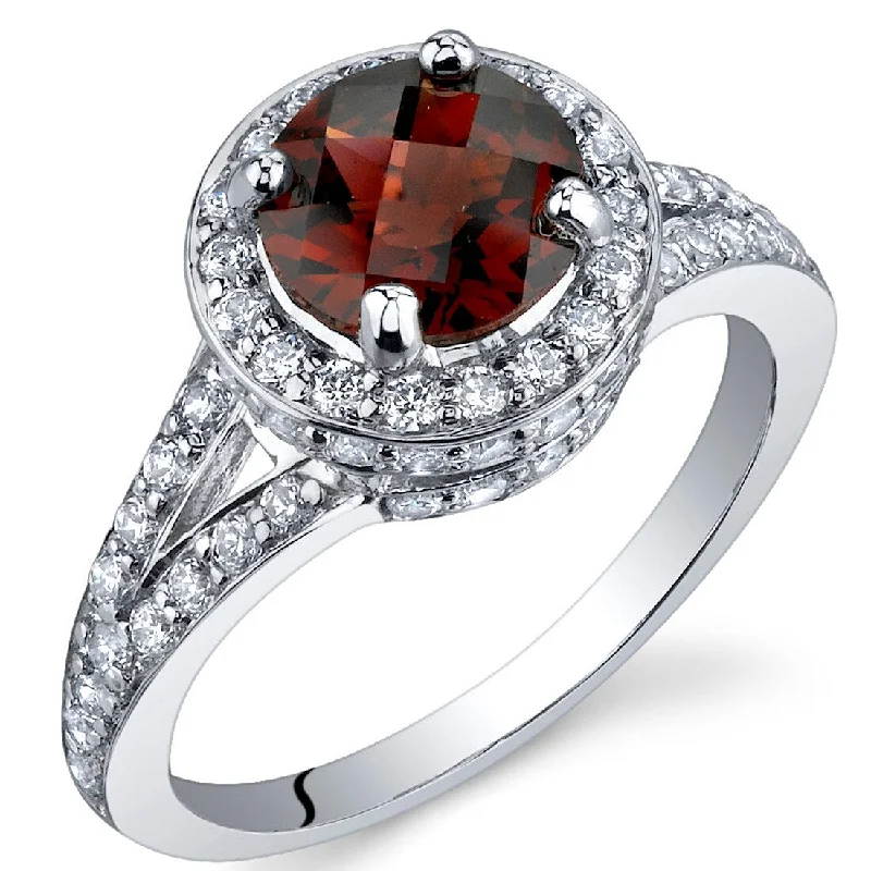 Gemstone rings crafted with ethical stone sourcing -Sterling Silver 1.5 ct Garnet Birthstone Ring