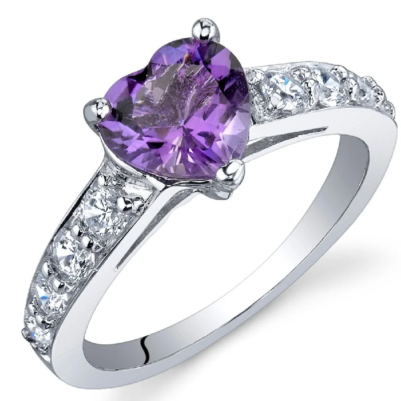 Gemstone rings featuring moonstone for ethereal stone glow -Sterling Silver 1 ct Amethyst Promise Ring