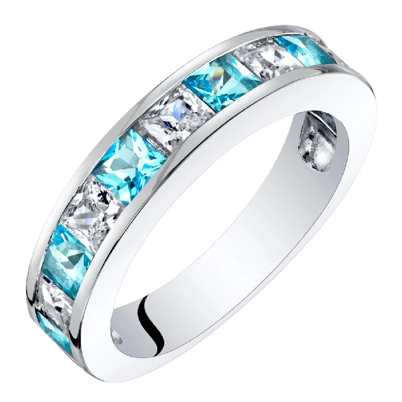 Light gemstone rings ideal for daily comfort -Sterling Silver 1 ct Swiss Blue Topaz Birthstone Ring