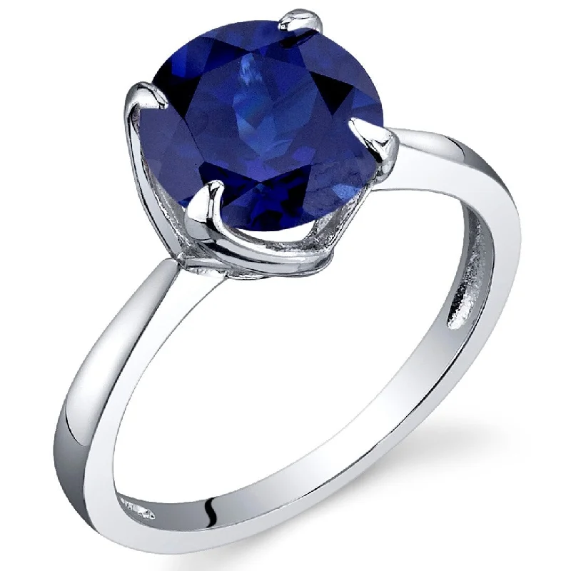 Quirky gemstone rings with offbeat stone flair -Sterling Silver 2.75 ct Created Sapphire Birthstone Ring