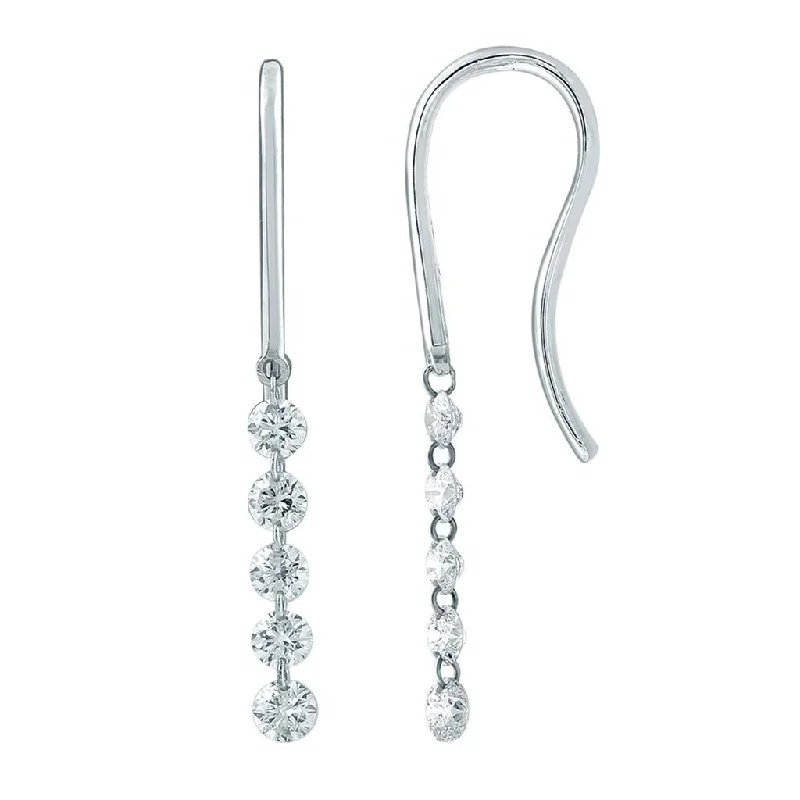 Colorful Drop Earrings for Vivid-Colorful Drop Earrings for Vivid-14K White Gold ‘Naked Diamonds’ Drop Earrings