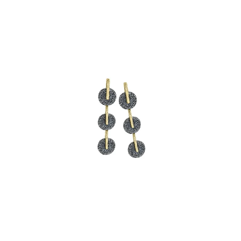 Tourmaline Drop Earrings for Multicolored-Tourmaline Drop Earrings for Multicolored-18K Yellow Gold Vermeil And Black Ruthenium Drop Earrings