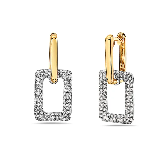 Gym Drop Earrings for Active-Gym Drop Earrings for Active-2-Tone Diamond Drop Earrings