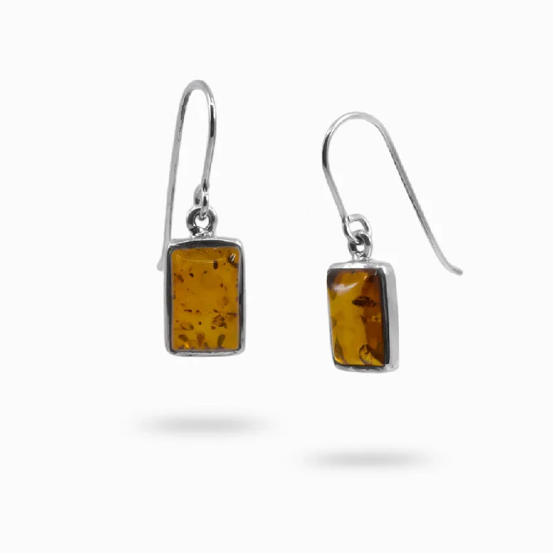 Kyanite Drop Earrings for Gray-Kyanite Drop Earrings for Gray-Amber Drop Earrings