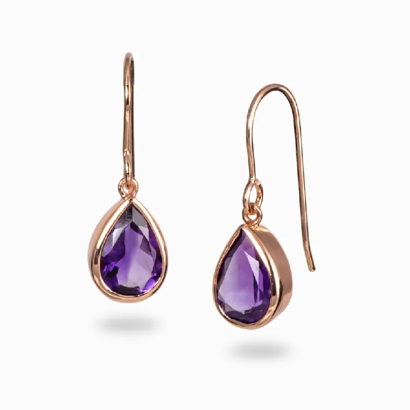 Bohemian Drop Earrings for Free-Spirited-Bohemian Drop Earrings for Free-Spirited-Amethyst Drop Earrings