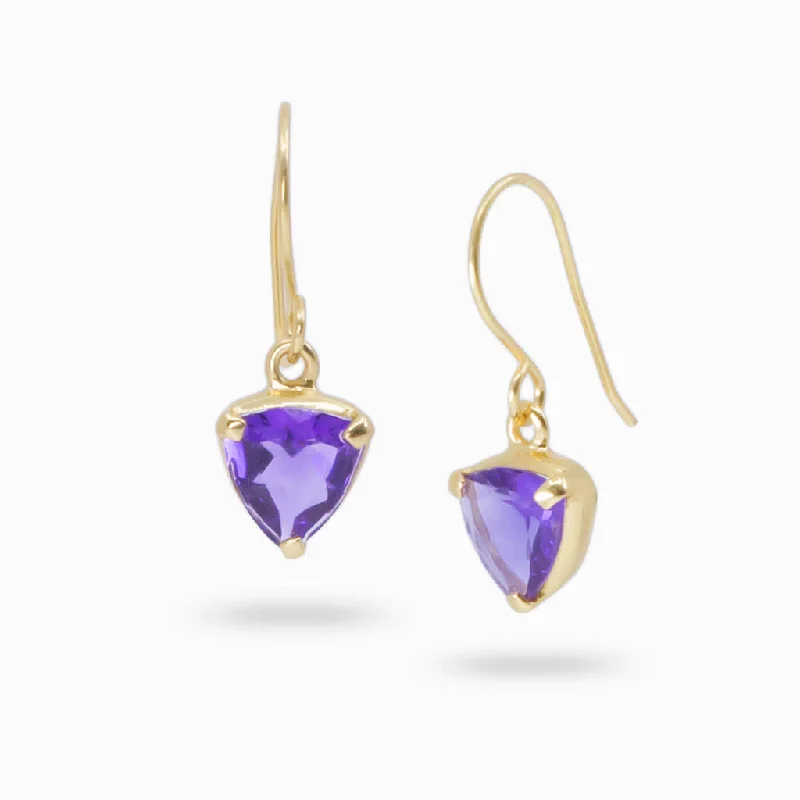 Modern Drop Earrings for Contemporary-Modern Drop Earrings for Contemporary-Amethyst Drop Earrings