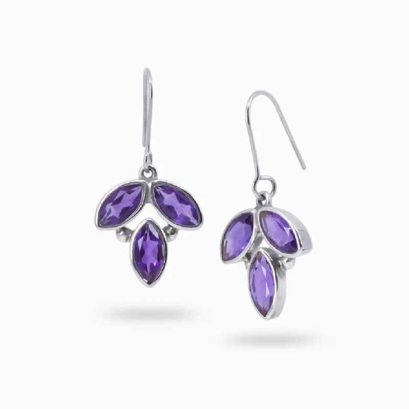 Cluster Drop Earrings for Dazzling-Cluster Drop Earrings for Dazzling-Amethyst Drop Earrings