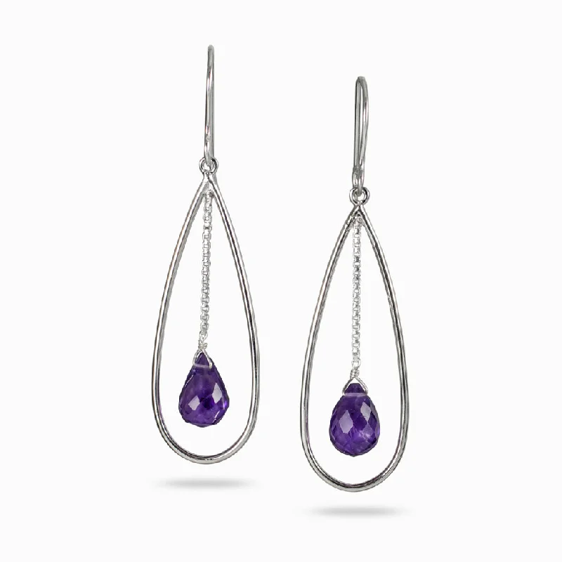 Star-Shaped Drop Earrings for Whimsical-Star-Shaped Drop Earrings for Whimsical-Amethyst Drop Earrings