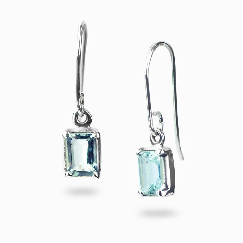 Simple Drop Earrings for Subtle-Simple Drop Earrings for Subtle-Aquamarine Drop Earrings