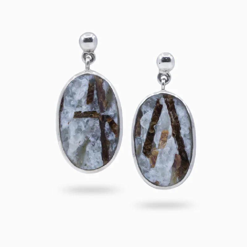 Patterned Drop Earrings for Interest-Patterned Drop Earrings for Interest-Astrophyllite Drop Earrings