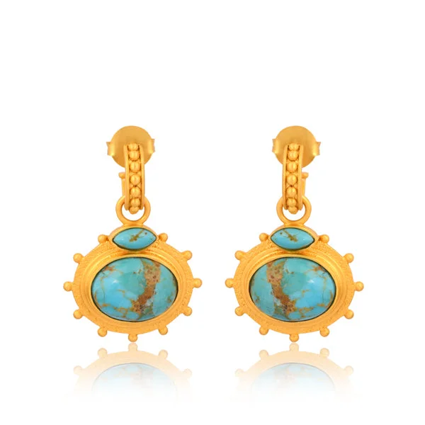 School Drop Earrings for Students-School Drop Earrings for Students-Athena Drop Earrings - Turquoise