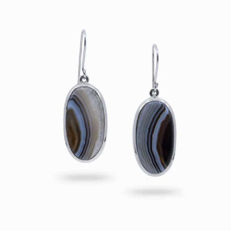 Classic Drop Earrings for Timeless-Classic Drop Earrings for Timeless-Banded Agate Drop Earrings