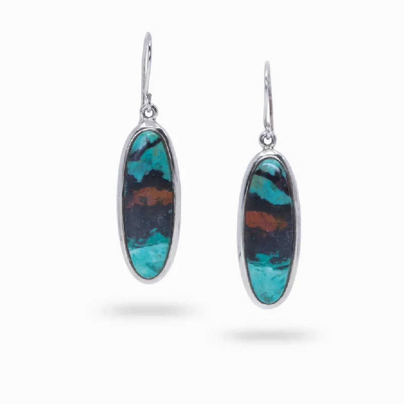 Formal Drop Earrings for Special-Formal Drop Earrings for Special-Chrysocolla Cuprite Drop Earrings