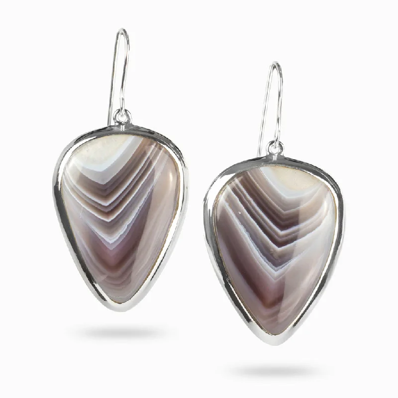 Geometric Drop Earrings for Structured-Geometric Drop Earrings for Structured-Botswana Agate Drop Earrings