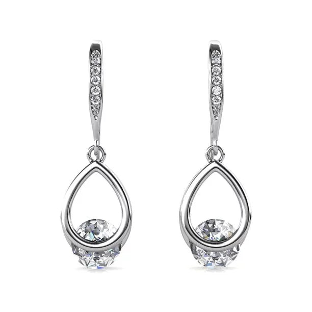 Adjustable Drop Earrings for Custom-Adjustable Drop Earrings for Custom-Brenda 18k White Gold Drop Earrings with Swarovski Crystals