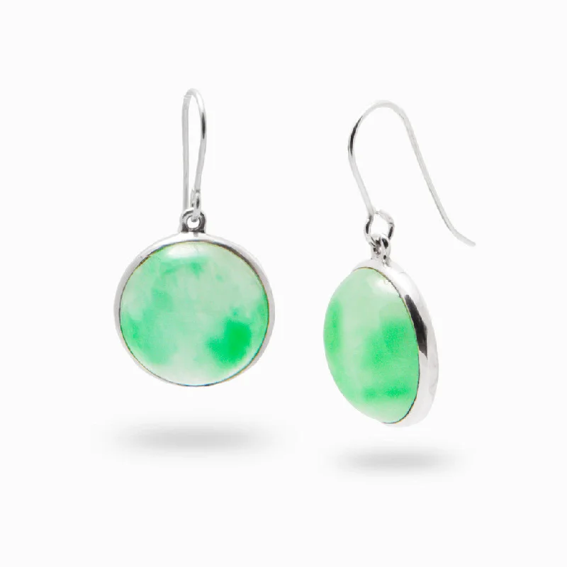 Layered Drop Earrings for Dramatic-Layered Drop Earrings for Dramatic-Burmese Jade  Drop Earrings