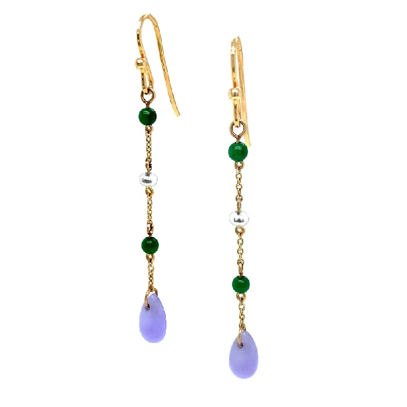 Heavy-Duty Drop Earrings for Durable-Heavy-Duty Drop Earrings for Durable-Burmese Jadeite & Freshwater Pearl Drop Earrings