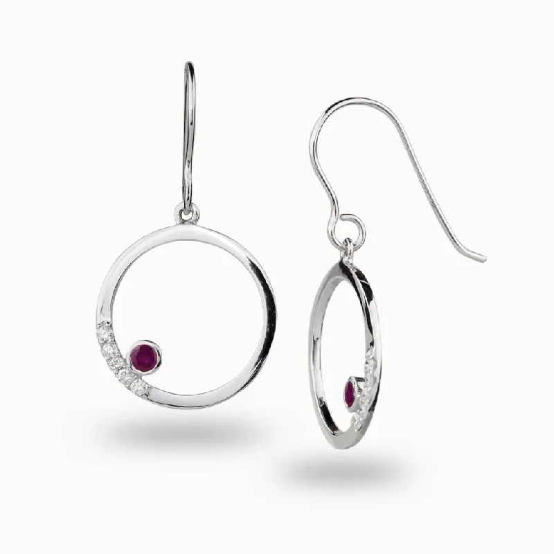 Knotted Drop Earrings for Intricate-Knotted Drop Earrings for Intricate-Cercle: Ruby & Diamond Drop Earrings