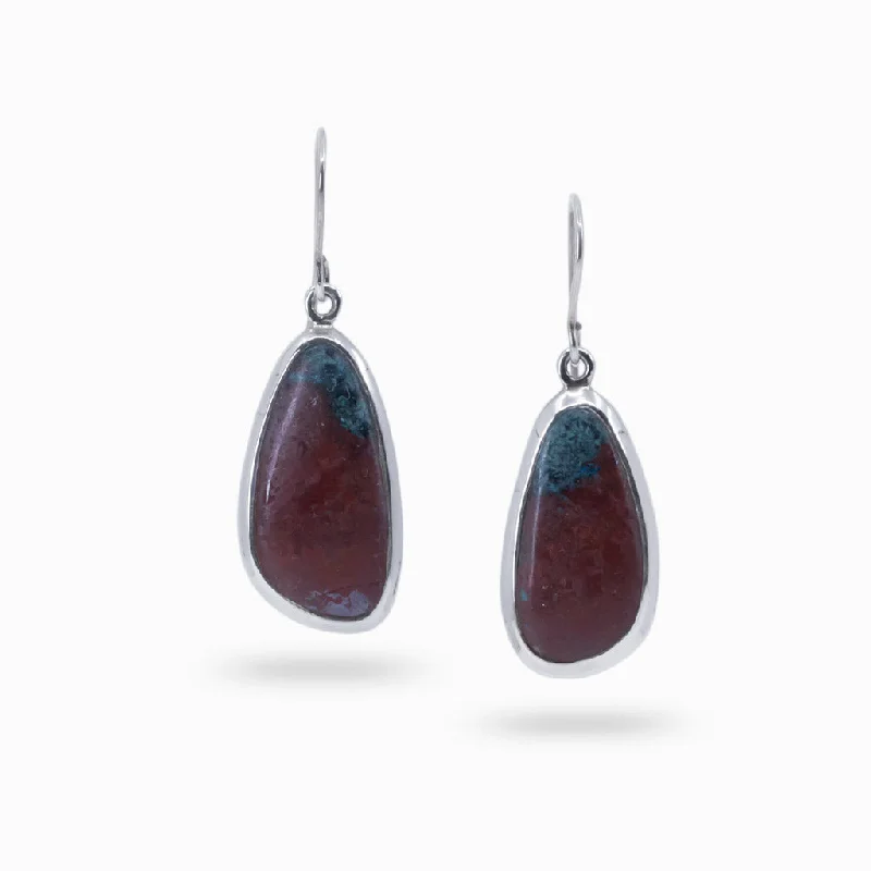 Party Drop Earrings for Glamorous-Party Drop Earrings for Glamorous-Chrysocolla Cuprite Drop Earrings