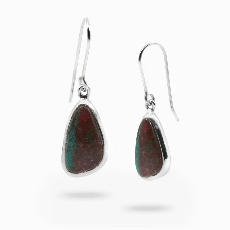 Casual Drop Earrings for Everyday-Casual Drop Earrings for Everyday-Chrysocolla Cuprite Drop Earrings