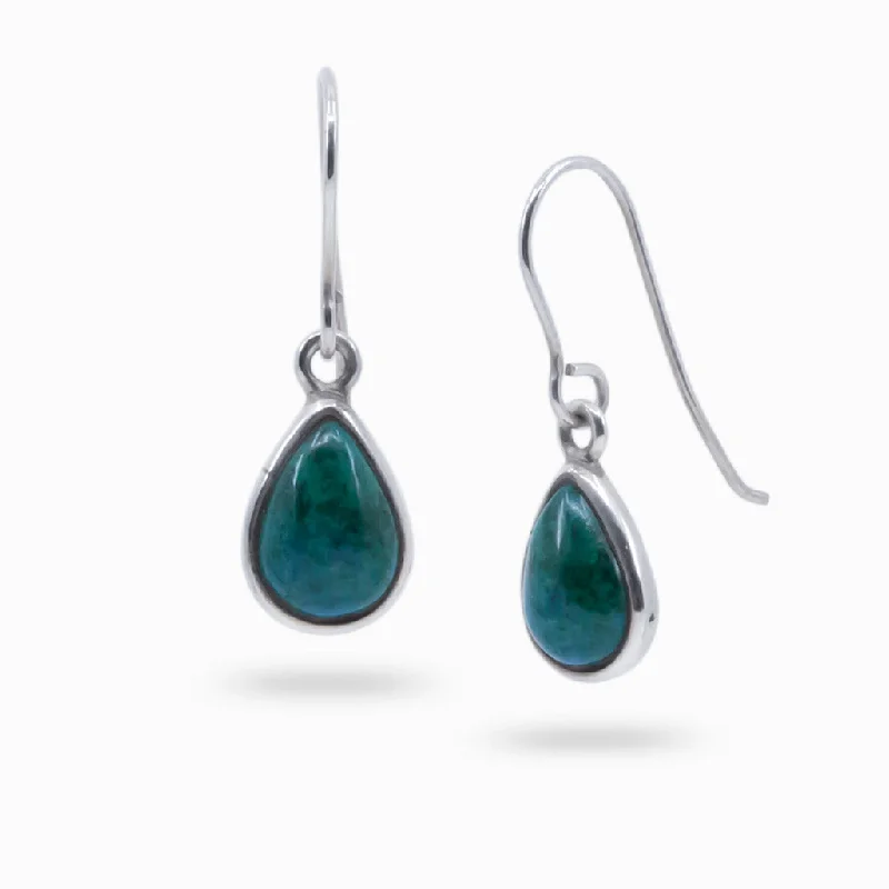 Work Drop Earrings for Professional-Work Drop Earrings for Professional-Chrysocolla Drop Earrings