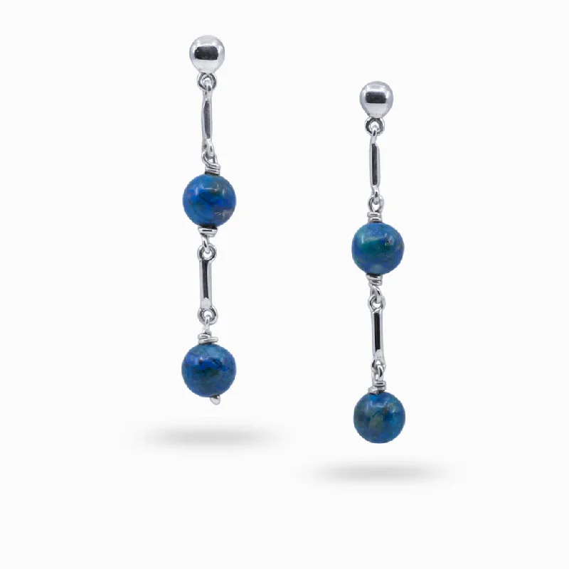 School Drop Earrings for Students-School Drop Earrings for Students-Chrysocolla Drop Earrings