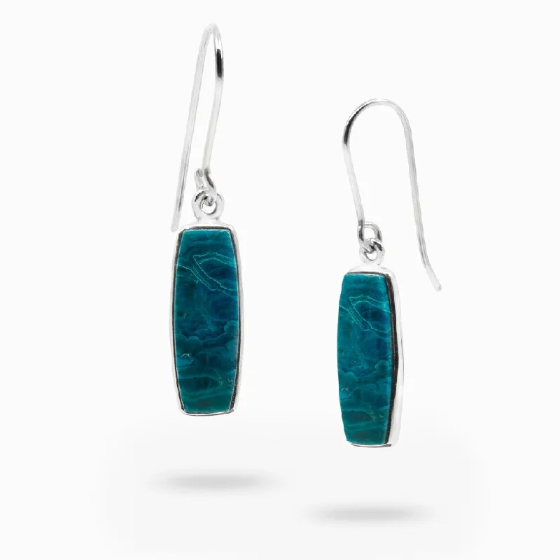 Travel Drop Earrings for On-The-Go-Travel Drop Earrings for On-The-Go-Chrysocolla Malachite Drop Earrings