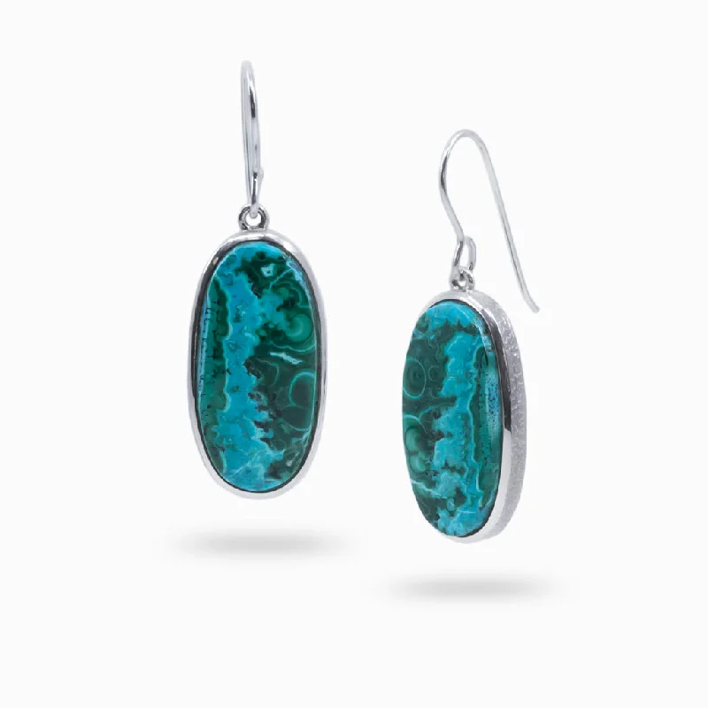 Trendy Drop Earrings for Fashion-Trendy Drop Earrings for Fashion-Chrysocolla Malachite Drop Earrings