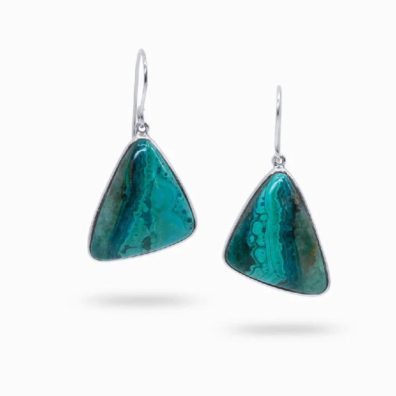 Statement Drop Earrings for Eye-Catching-Statement Drop Earrings for Eye-Catching-Chrysocolla Malachite Drop Earrings