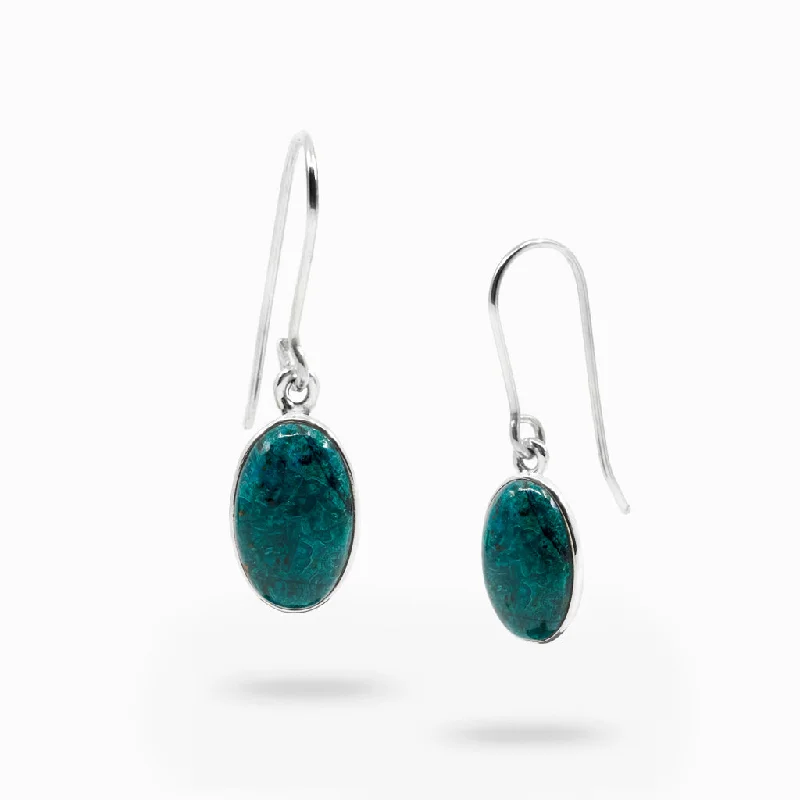 Beach Drop Earrings for Relaxed-Beach Drop Earrings for Relaxed-Chrysocolla Malachite Drop Earrings