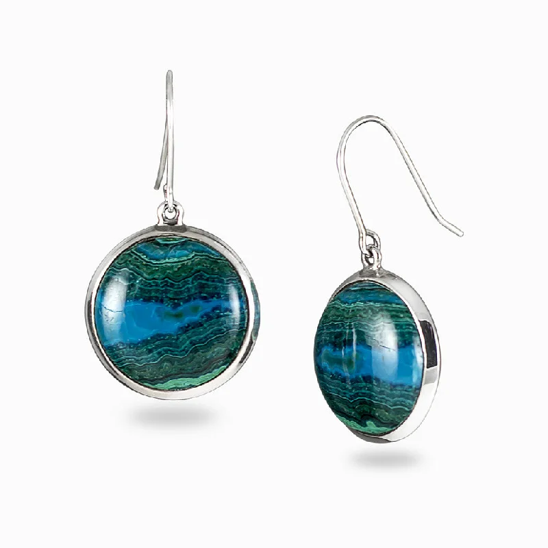 Gym Drop Earrings for Active-Gym Drop Earrings for Active-Chrysocolla Malachite Drop Earrings