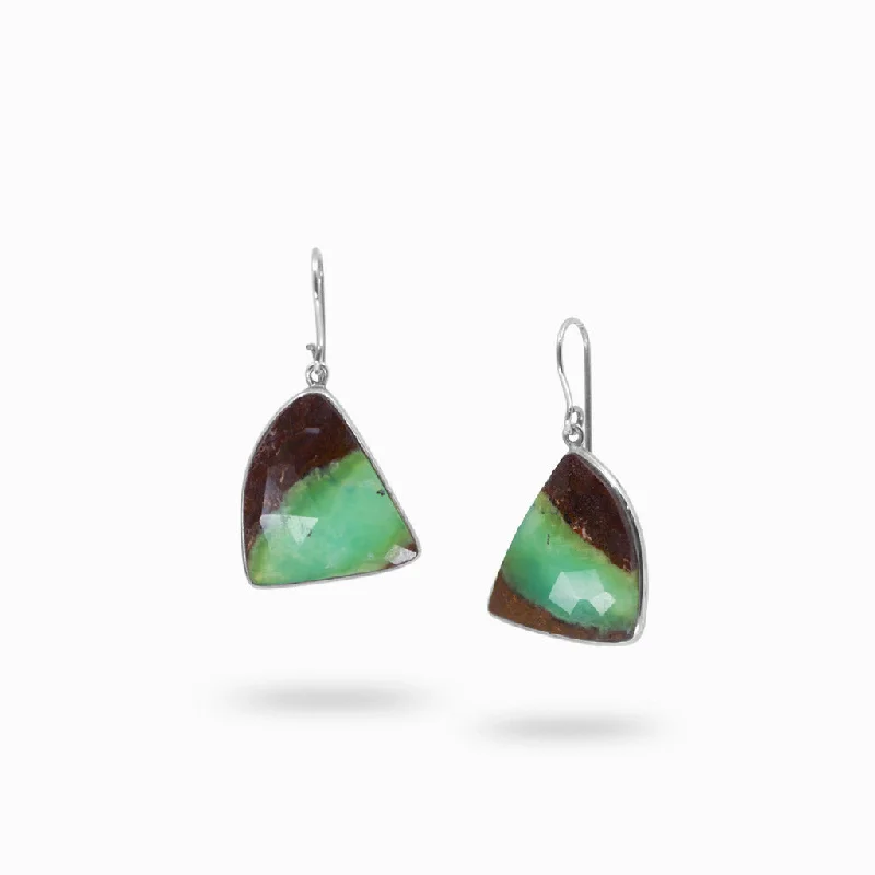 Romantic Drop Earrings for Loving-Romantic Drop Earrings for Loving-Chrysoprase In Matrix Drop Earrings