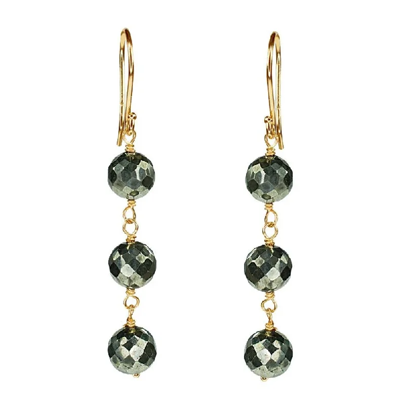 Infinity Drop Earrings for Eternal-Infinity Drop Earrings for Eternal-Pyrite Drop Earrings - "Classy Disco"