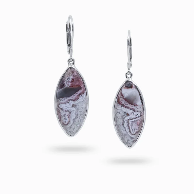 Modern Drop Earrings for Contemporary-Modern Drop Earrings for Contemporary-Crazy Lace Agate Drop Earrings