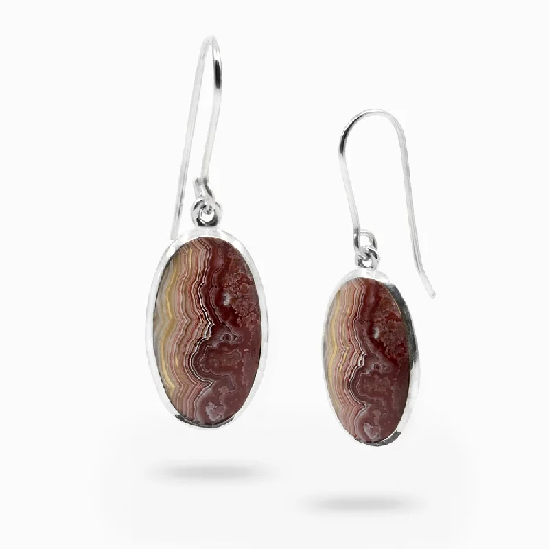 Retro Drop Earrings for Old-School-Retro Drop Earrings for Old-School-Crazy Lace Agate Drop Earrings