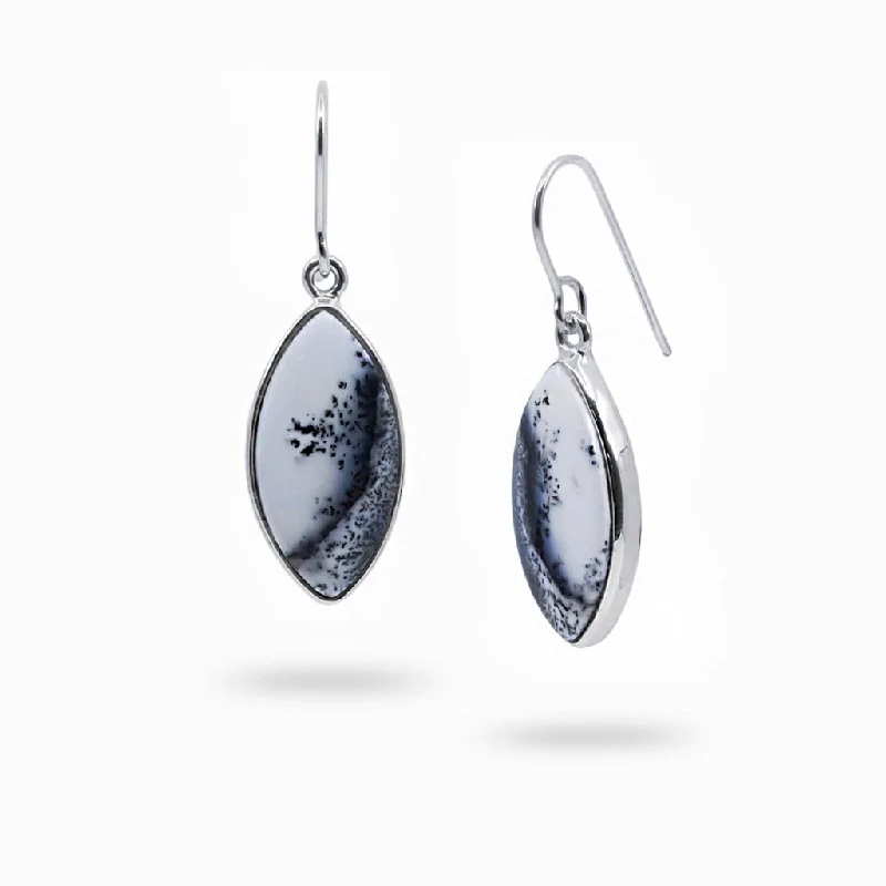 Cluster Drop Earrings for Dazzling-Cluster Drop Earrings for Dazzling-Dendritic Opal Drop Earrings