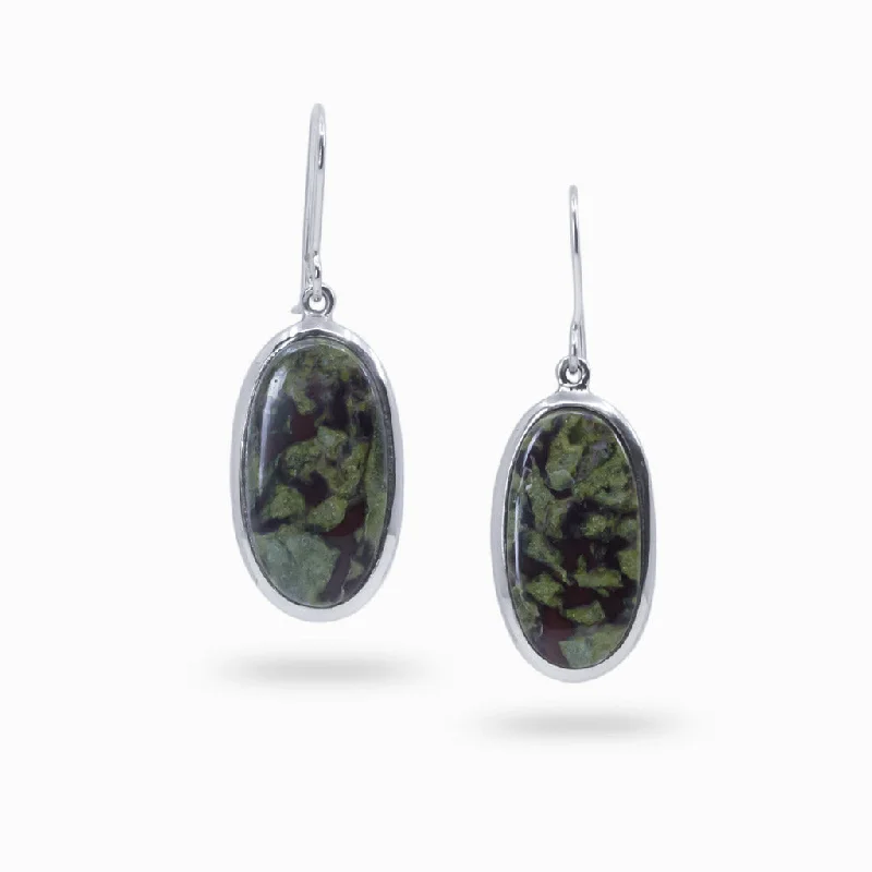 Detachable Drop Earrings for Versatile-Detachable Drop Earrings for Versatile-Dragon's Blood Jasper Stud Drop Earrings