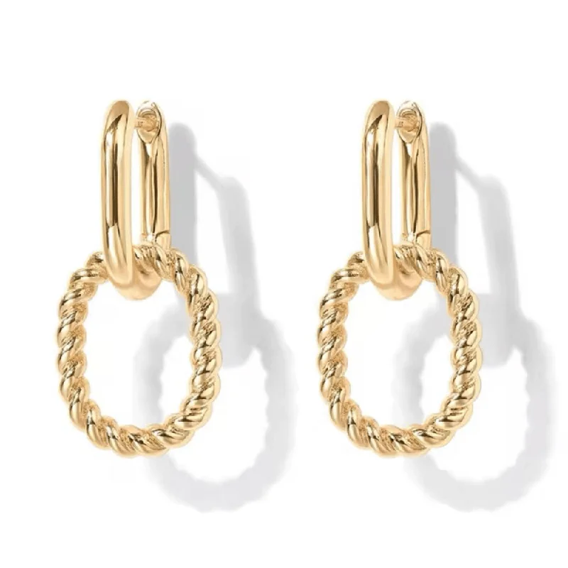 Statement-Making Drop Earrings for Impact-Statement-Making Drop Earrings for Impact-Elegant Gold Link Drop Earrings