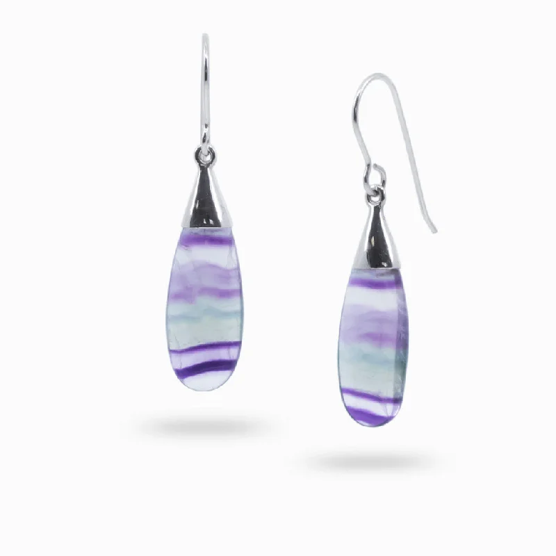 Casual Drop Earrings for Everyday-Casual Drop Earrings for Everyday-Fluorite Drop Earrings