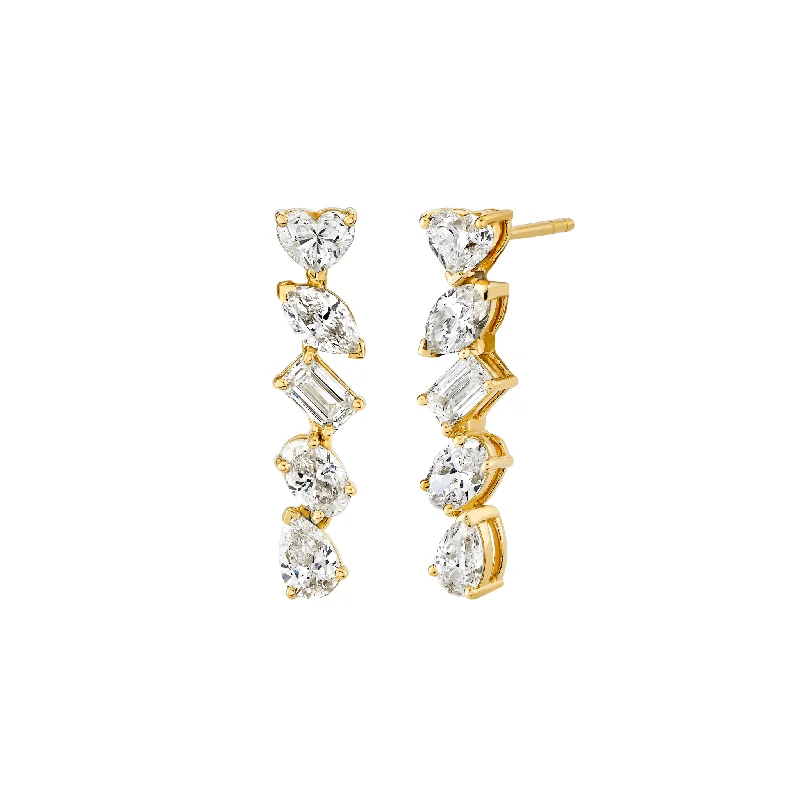 Topaz Drop Earrings for Radiant-Topaz Drop Earrings for Radiant-18k Fortuna Diamond Drop Earrings