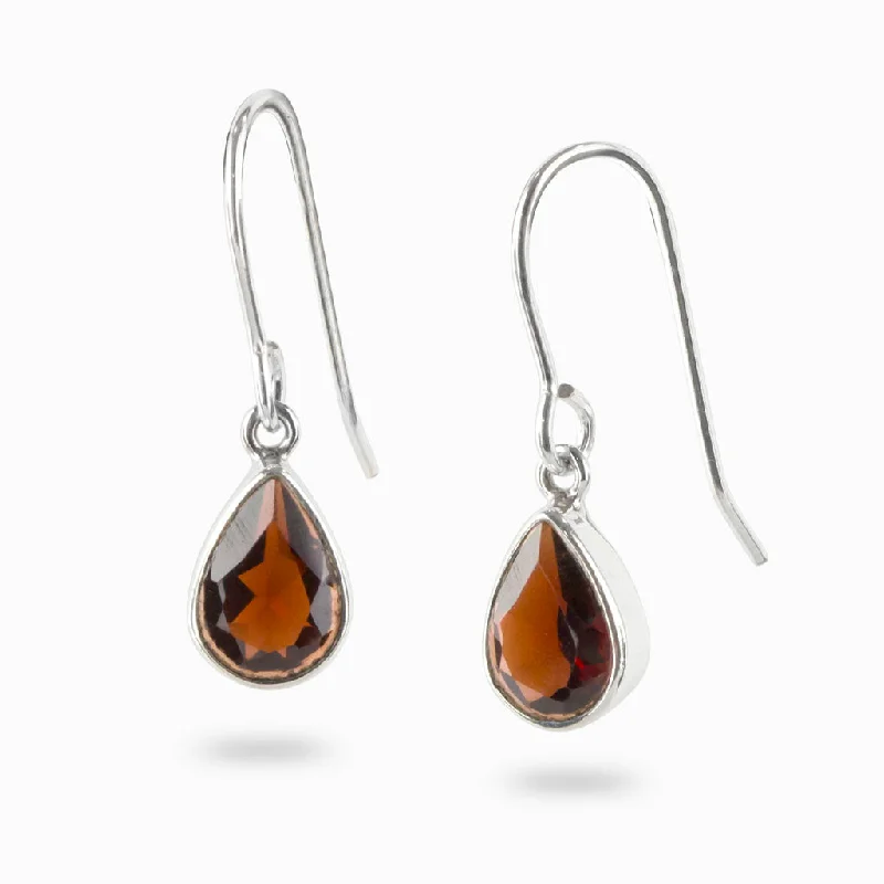 Travel Drop Earrings for On-The-Go-Travel Drop Earrings for On-The-Go-Garnet Drop Earrings