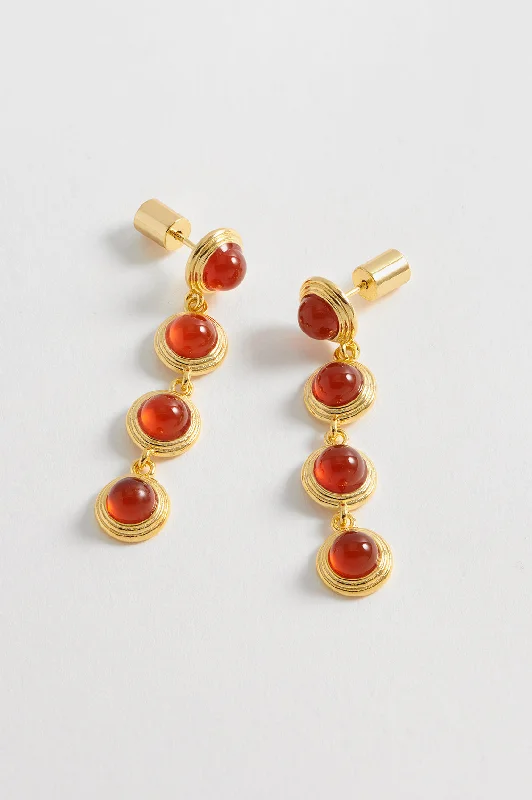 Round Drop Earrings for Traditional-Round Drop Earrings for Traditional-Gemstone Drop Earrings