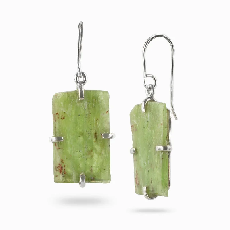 Patterned Drop Earrings for Interest-Patterned Drop Earrings for Interest-Green Kyanite Drop Earrings