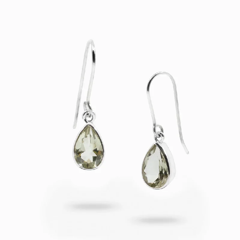 Free-Spirited Drop Earrings for Bohemian-Free-Spirited Drop Earrings for Bohemian-Green Quartz Drop Earrings