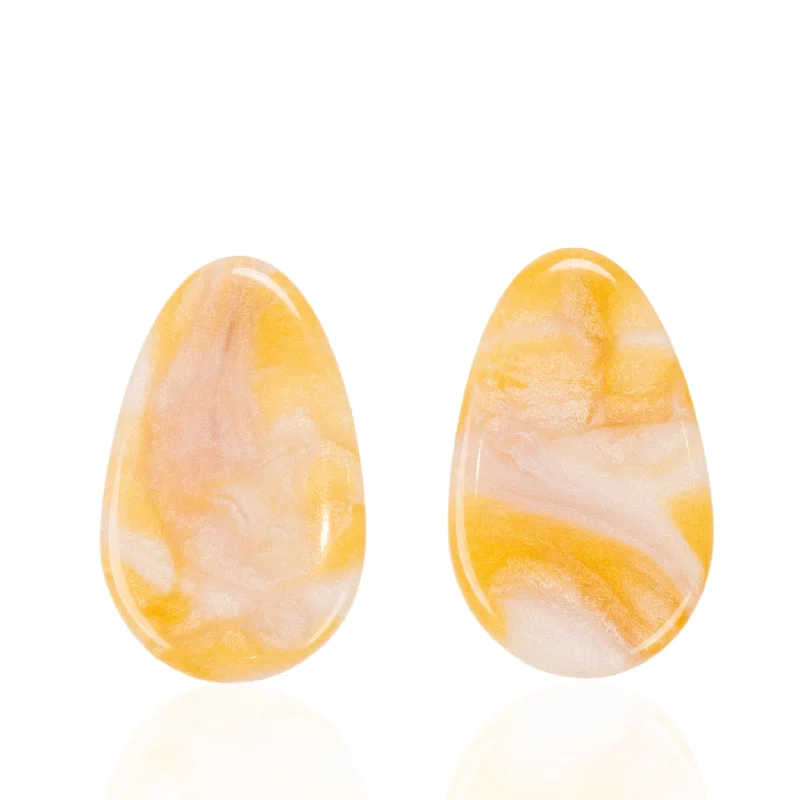 Onyx Drop Earrings for Bold-Onyx Drop Earrings for Bold-Marisol Teardrop Earrings - Yellow / Ivory