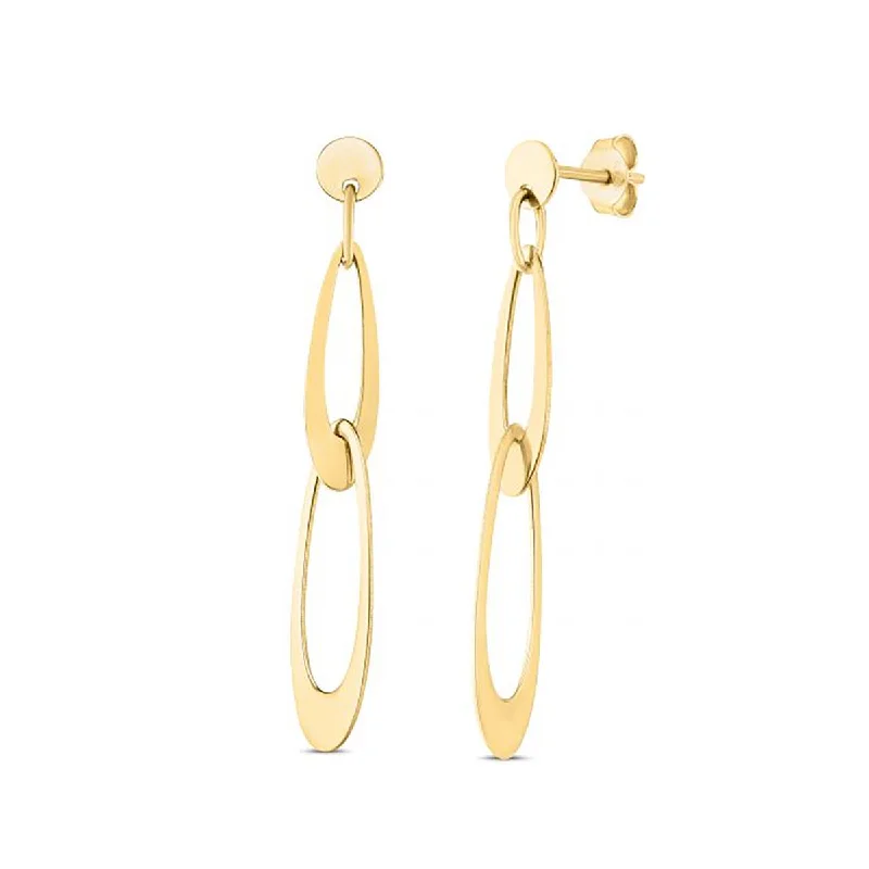 Maximalist Drop Earrings for Bold-Maximalist Drop Earrings for Bold-Oval Link Drop Earrings in 14kt Yellow Gold