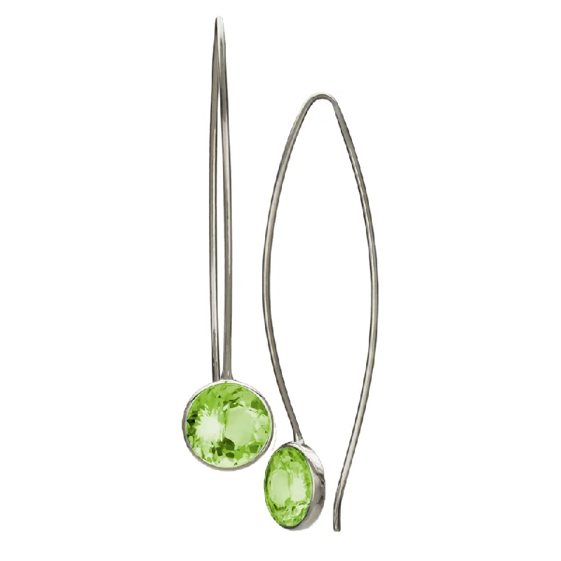 Waterproof Drop Earrings for Practical-Waterproof Drop Earrings for Practical-Portuguese Cut Peridot Drop Earrings - "Comet"