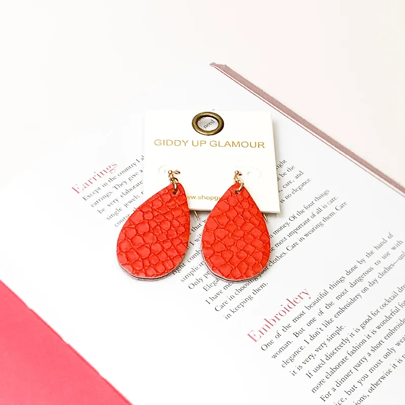 Malachite Drop Earrings for Patterned-Malachite Drop Earrings for Patterned-Scarlet Siren Teardrop Earrings in Coral