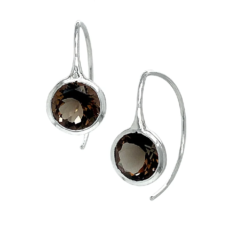 Branded Drop Earrings for Quality-Branded Drop Earrings for Quality-Smokey Quartz Drop earrings- "Comet Earhuggers"